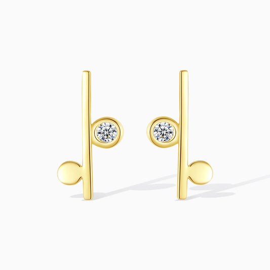 Gold Dainty Bar Stick Cubic Zirconia Sterling Silver Stud Earrings From Ruby's Ambition