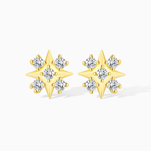 Gold Star Cubic Zirconia Sterling Silver Stud Earrings From Ruby's Ambition