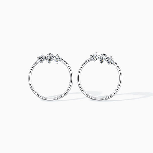 Cubic Zirconia Sterling Silver Circle Stud Earrings From Ruby's Ambition