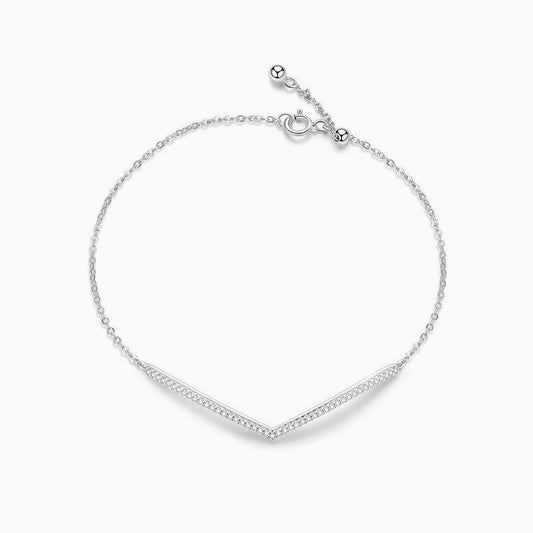 Dainty V Bar Cubic Zirconia Sterling Silver Bracelet From Ruby's Ambition