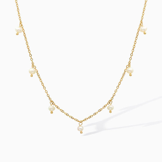 Dainty Freshwater Pearl Drop Station Necklace From Ruby's Ambition