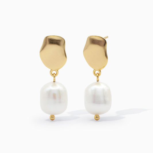 Sterling Silver Single Baroque Freshwater Pearl Drop Earrings From Ruby's Ambition