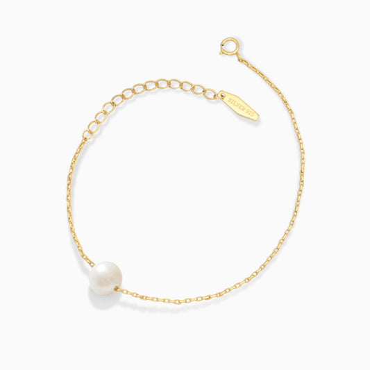 Gold Single Freshwater Pearl Sterling Silver Bracelet From Ruby's Ambition