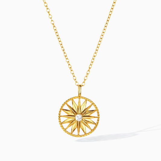 Gold Vermeil North Star Sterling Silver Circle Pendant Necklace From Ruby's Ambition