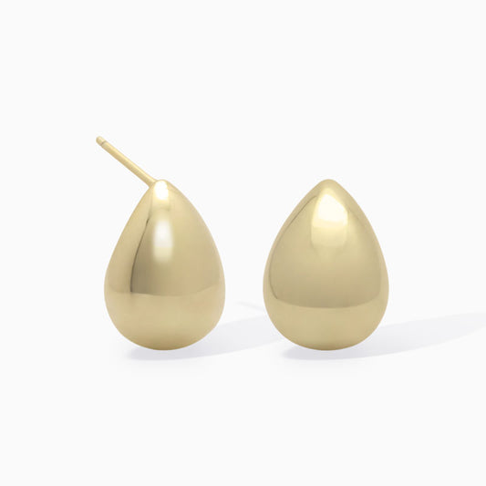 Gold Plated 925 Sterling Silver Teardrop Huggie Stud Earrings From Ruby's Ambition