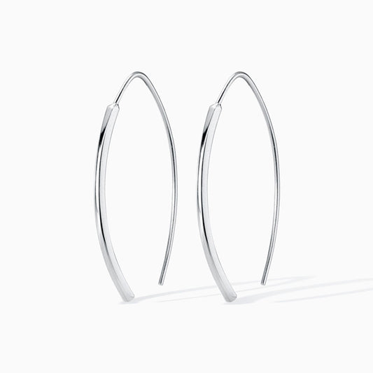 Oval Bar Threader Sterling Silver Drop Earrings From Ruby's Ambition