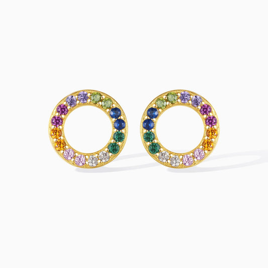 Rainbow Circle Cubic Zirconia Sterling Silver Stud Earrings From Ruby's Ambition