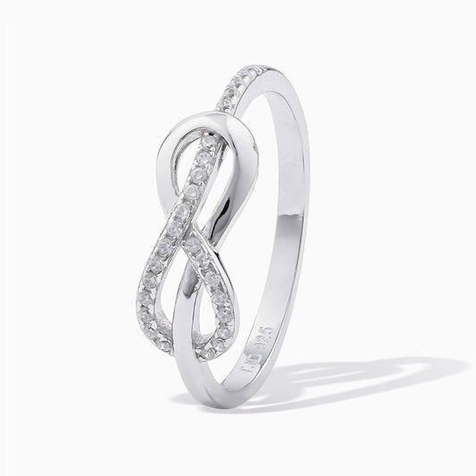 Rhodium Plated Infinity Cubic Zirconia Sterling Silver Ring From Ruby's Ambition