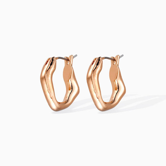 Rose Gold Chunky Wave Huggie Hoop Earrings From Ruby's Ambition