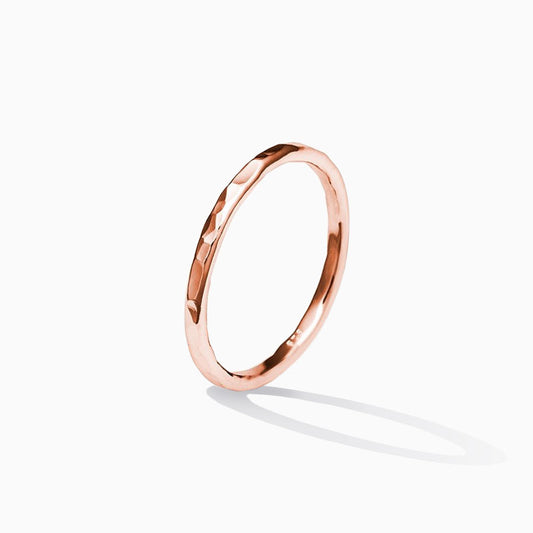 Thin Rose Gold Plated Sterling Silver Hammered Ring From Ruby's Ambition