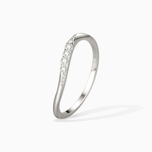 Thin Wave Cubic Zirconia Sterling Silver Band Ring From Ruby's Ambition